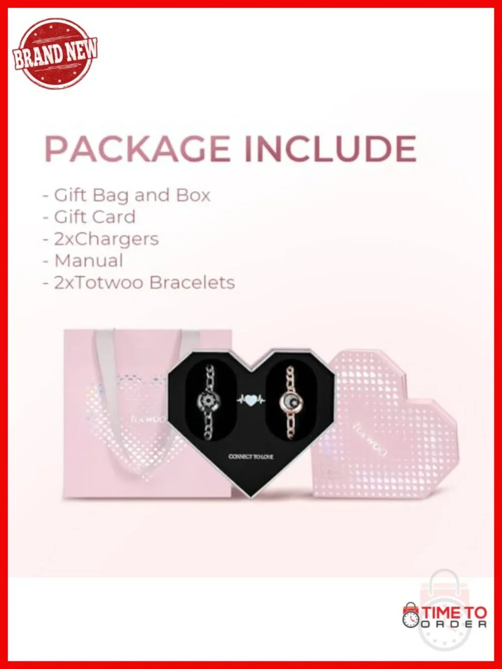 Long Distance Touch Bracelets for Couples, Smart Light & Vibration Love Jewelry